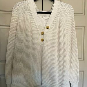 Loft Outlet Oatmeal 3/4 sleeve Sweater 🤍